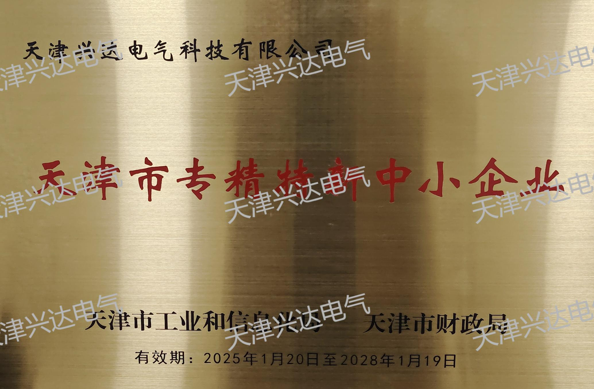 天津市专精特新企业证书